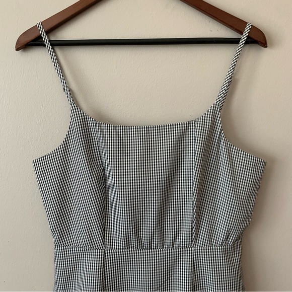 Zaful Gingham Plaid Check Black & White Mini Dress Ruffle Hem Coquette Girl US 4 - Picture 2 of 12